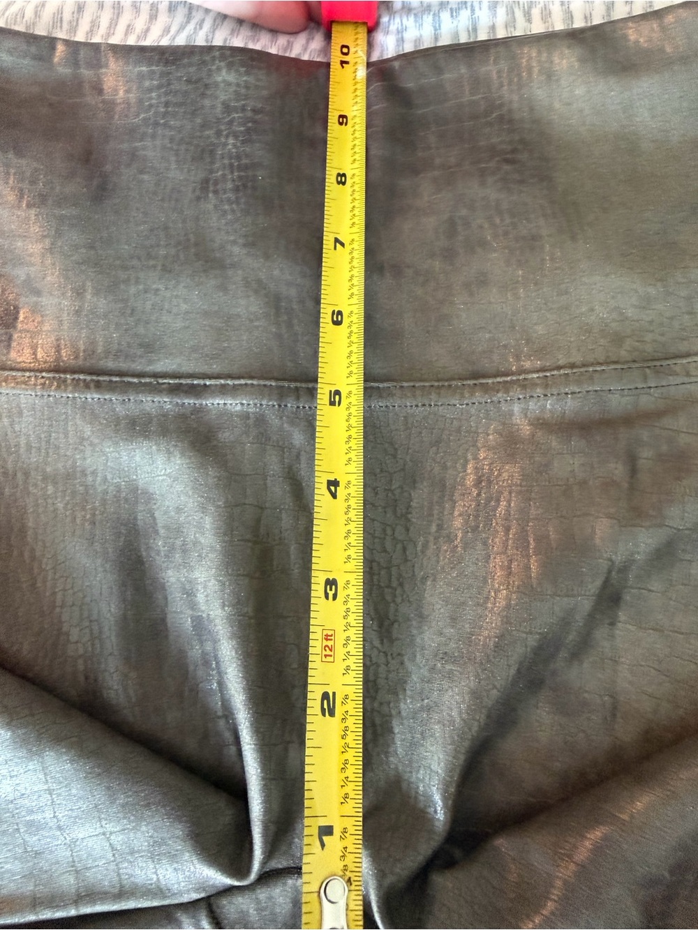 SPANX Olive Green Faux-Leather High-Waist Leggings - Picture 8 of 10